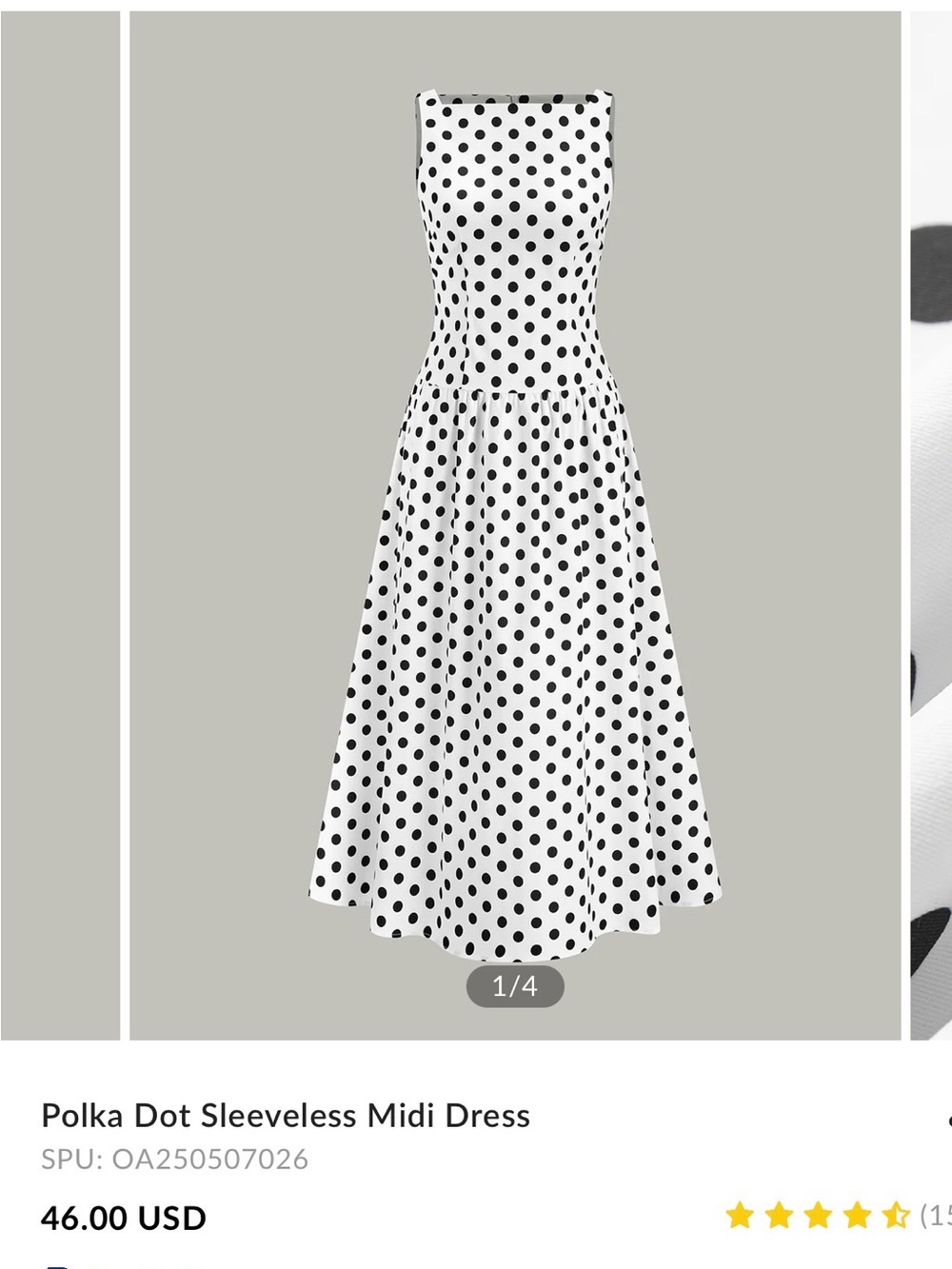 Commense Black & White Polka Dot Strapless Midi Dress
